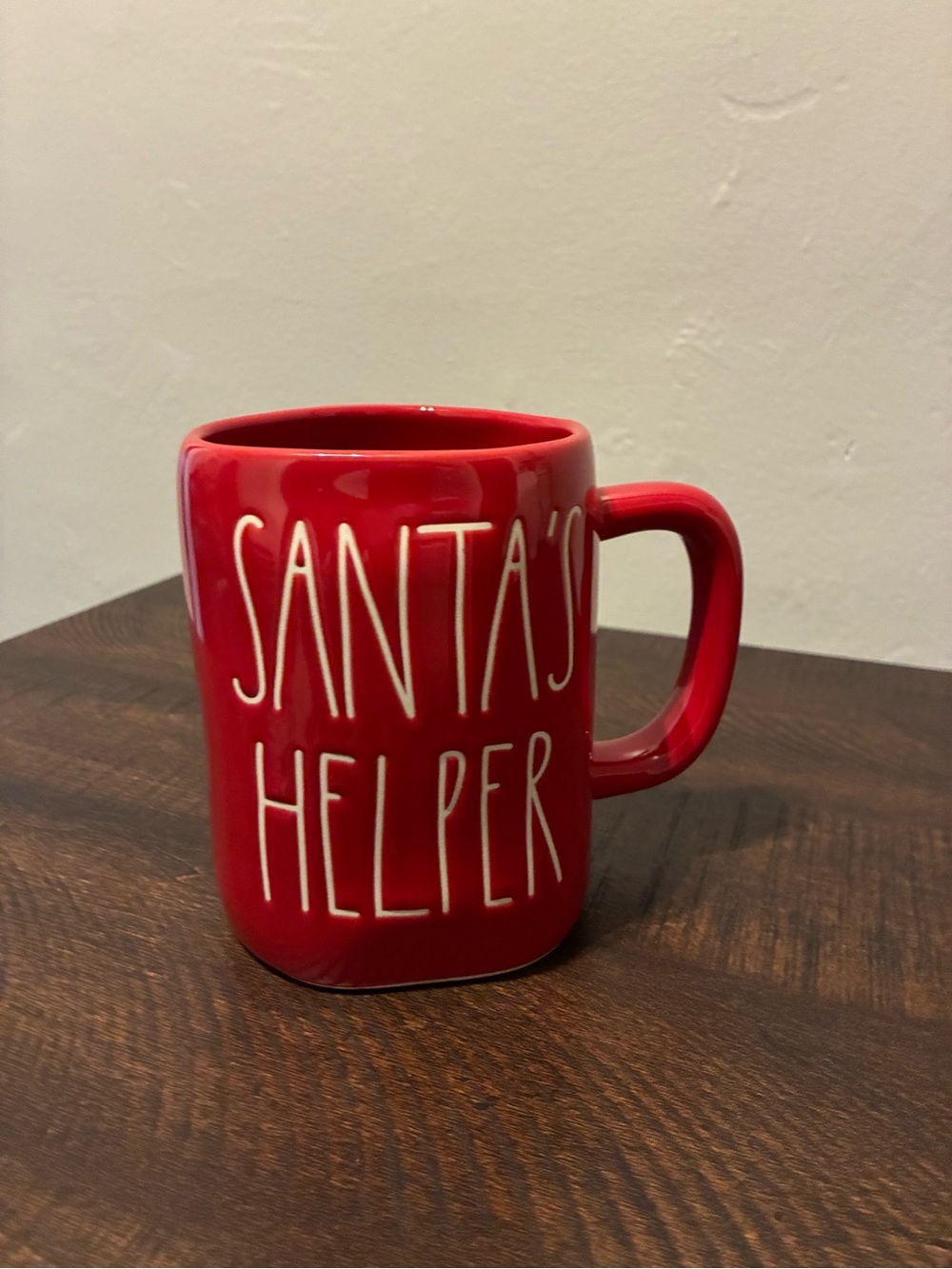 Rae Dunn Red 'Santa's Helper' Ceramic Mug